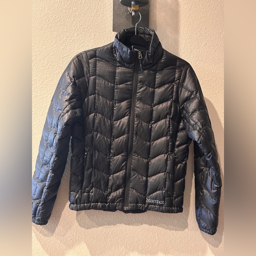 Marmot 800 Fill Down Black Puffer Jacket Women’s Size Small